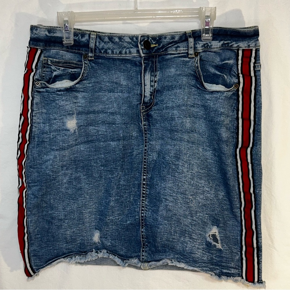 George Women's Distressed Denim Mini Skirt - Size 16W